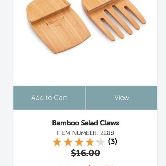 Pampered Chef Bamboo Salad Claws Retired #2288 - Picture 1 of 3